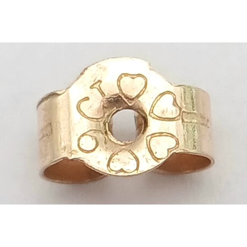 1259 - A Pretty Pair of 9K Gold Tanzanite Set Stud Earrings. 13mm Length. 9mm Width. Combined Gross Weight ... 