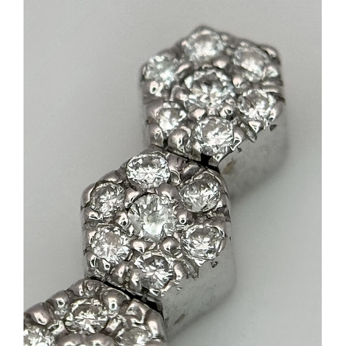 36 - AN 18K WHITE GOLD, DIAMOND SET, DROP PENDANT. 0.40 CTW. 4.8G. SC 8055