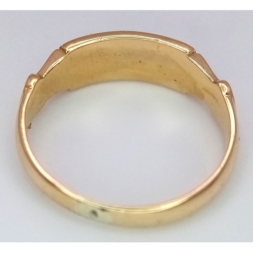 57 - AN 18K YELLOW GOLD, ANTIQUE, PEARL AND TURQUOISE SET RING. 2.6G, SIZE I. HALLMARKED BIRMINGHAM 1908.... 