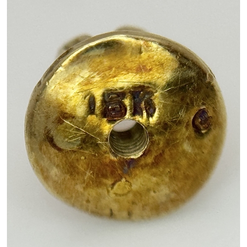 64 - A PAIR OF, 18K YELLOW GOLD, DIAMOND SET, CLUSTER STID EARRINGS. 0.50 CTW. 4.4G. SC 8050