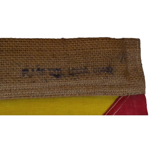 710 - Pair of WW1- WW2 British 1/2 Red/ 1/2 Yellow diagonal Semaphore Flags. For sending signals in the fi... 