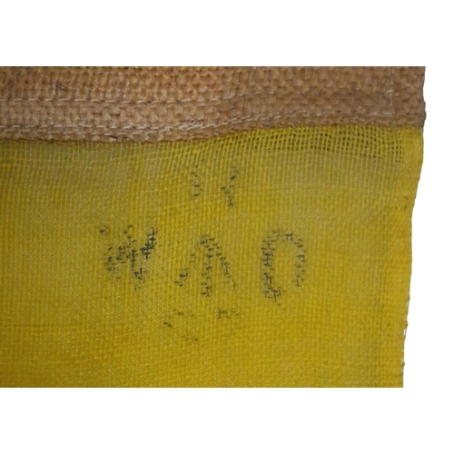 710 - Pair of WW1- WW2 British 1/2 Red/ 1/2 Yellow diagonal Semaphore Flags. For sending signals in the fi... 