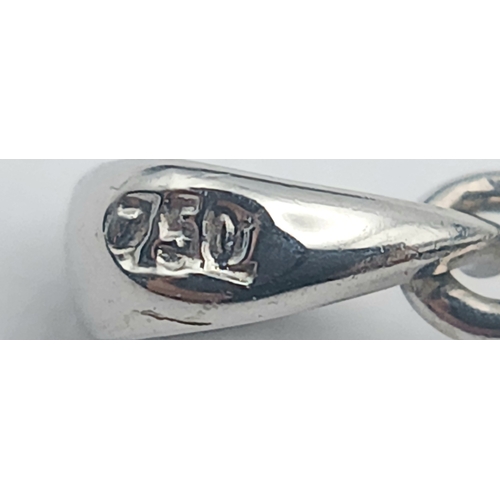 1262 - An 18K White Gold and Sapphire Pendant. 15mm. 1.1g. NL-7557.