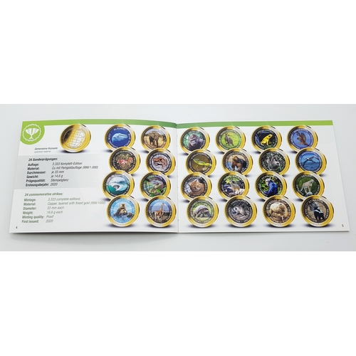 320 - A Fantastic Limited Edition Superlative Creatures Coin Collection. 24 encapsulated gold plated coins... 