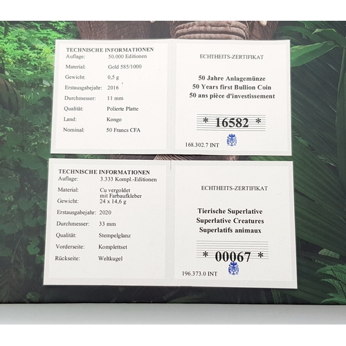 320 - A Fantastic Limited Edition Superlative Creatures Coin Collection. 24 encapsulated gold plated coins... 