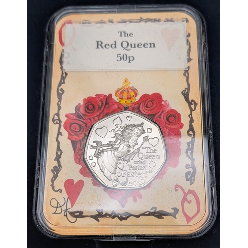 645 - A Very Collectible Alice Through The Looking Glass 50p Coin Collectors Edition. Five coins each sepa... 