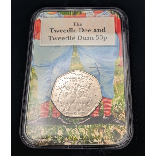 645 - A Very Collectible Alice Through The Looking Glass 50p Coin Collectors Edition. Five coins each sepa... 