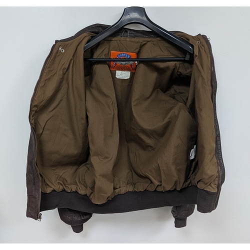 68 - A Vintage USA Airforce Cooper Pilots Leather Jacket. Size 48L. Worn condition but still wearable.