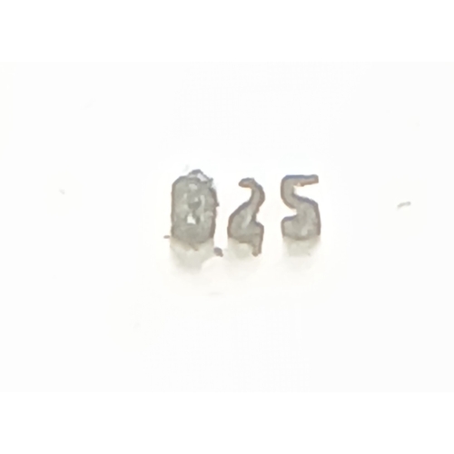 1333 - A Pretty Pair of Sterling Silver Opal Set Dangle Earrings. 4cm drop and 8mm wide at their widest poi... 