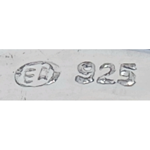 615 - A Pretty Sterling Silver and Opal Set Flower Design Ring Size T. Appears practically unworn if worn ... 