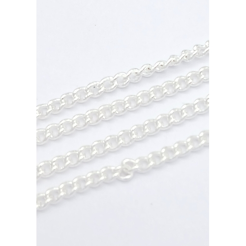 629 - A Stylish Sterling Silver Blue Topaz Pendant Necklace-46cm Length Chain. Set with a 9 x 7mm Rectangl... 