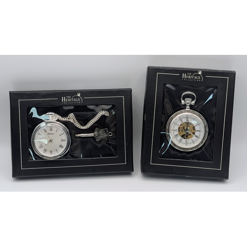 657 - Two Silver Plated Pocket Watches Comprising 1) A Key Wind Manual Pocket Watch with Chain and 2) A To... 