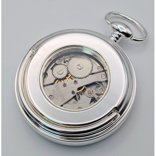 657 - Two Silver Plated Pocket Watches Comprising 1) A Key Wind Manual Pocket Watch with Chain and 2) A To... 