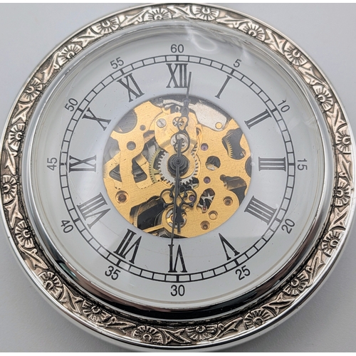 657 - Two Silver Plated Pocket Watches Comprising 1) A Key Wind Manual Pocket Watch with Chain and 2) A To... 