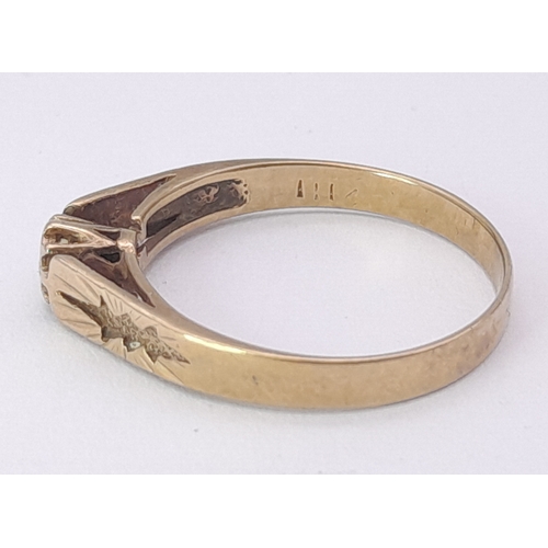 28 - Vintage 9 CARAT GOLD,  FULLY HALLMARKED DIAMOND RING. 2.0 GRAMS. Size P 1/2 - Q.