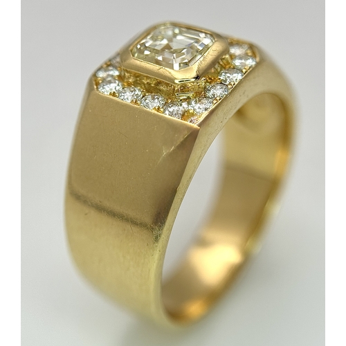621 - AN 18K YELLOW GOLD, DIAMOND RING. APPROX 1.20CTW. CENTRE DIAMOND APPROX 0.70CT. 10.2G, SIZE T. SPSA ... 