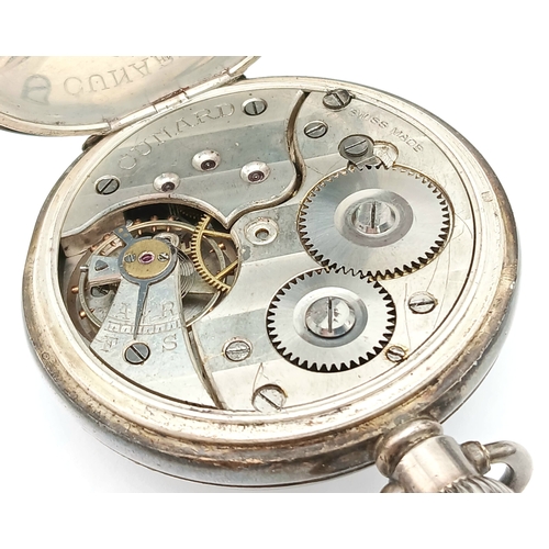 322 - Antique SILVER POCKET WATCH. Clear hallmarks for Aaron Dennison, Birmingham 1915. Mechanism marked f... 