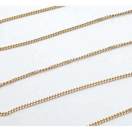 7 - Classic 9 CARAT GOLD FINE CHAIN NECKLACE. 1.5 Grams. 40 cm.