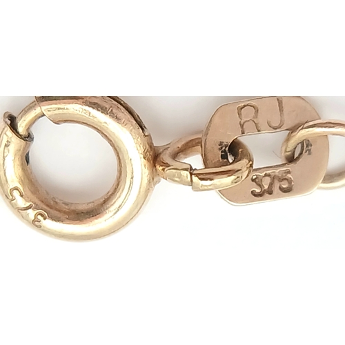 7 - Classic 9 CARAT GOLD FINE CHAIN NECKLACE. 1.5 Grams. 40 cm.