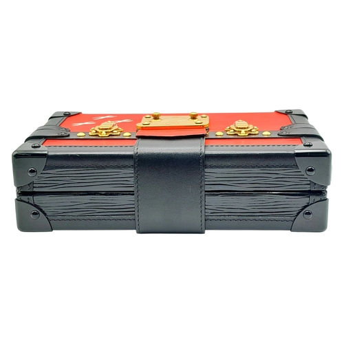 613 - A Louis Vuitton Red and Black Petite Malle Clutch/Crossbody Bag. Epi leather and leather exterior wi... 