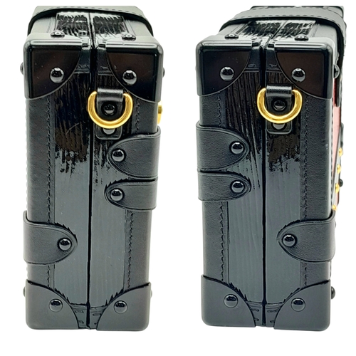 613 - A Louis Vuitton Red and Black Petite Malle Clutch/Crossbody Bag. Epi leather and leather exterior wi... 