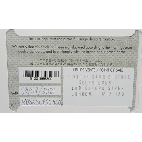 346 - A Christian Dior Green and White Lady D-Lite Bag. Toile de jouy embroidered textile exterior with go... 