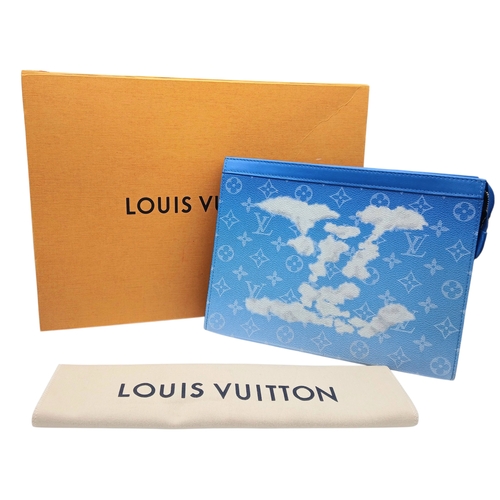 627 - A Louis Vuitton Monogram Clouds Pochette. Crafted in blue monogram coated canvas featuring the disti... 