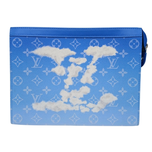 627 - A Louis Vuitton Monogram Clouds Pochette. Crafted in blue monogram coated canvas featuring the disti... 
