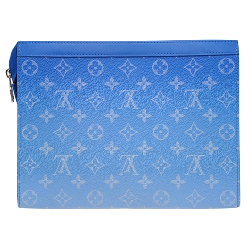 627 - A Louis Vuitton Monogram Clouds Pochette. Crafted in blue monogram coated canvas featuring the disti... 