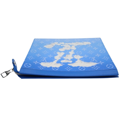 627 - A Louis Vuitton Monogram Clouds Pochette. Crafted in blue monogram coated canvas featuring the disti... 