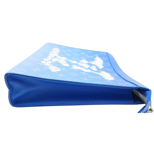 627 - A Louis Vuitton Monogram Clouds Pochette. Crafted in blue monogram coated canvas featuring the disti... 