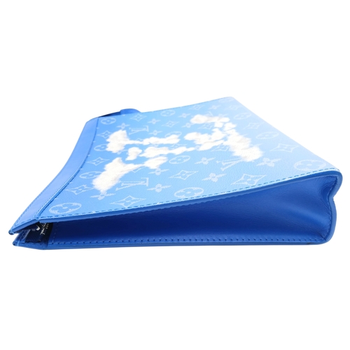 627 - A Louis Vuitton Monogram Clouds Pochette. Crafted in blue monogram coated canvas featuring the disti... 