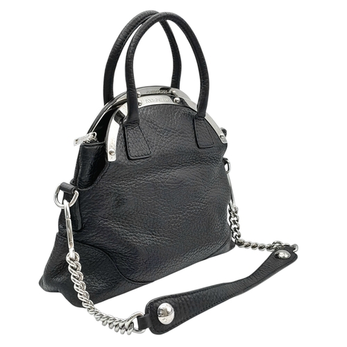1150 - A Dolce & Gabbana Black Leather Handbag. Crafted from grained black leather with silver-tone hardwar... 