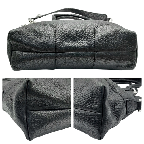 1150 - A Dolce & Gabbana Black Leather Handbag. Crafted from grained black leather with silver-tone hardwar... 