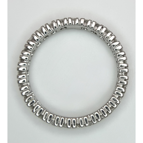 1236 - A Platinum Diamond Full Eternity Ring. 1ctw of round brilliant cut diamonds having H colour and SI1 ... 