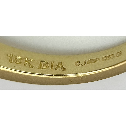 1250 - An 18K Yellow Gold Princess Cut Diamond Ring. A quartet of Princess cut diamonds of 0.60ctw having G... 