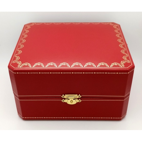 19 - A Cartier Santos 100 Diamond Encrusted Automatic Watch. Black leather strap with fold-over clasp. Di... 