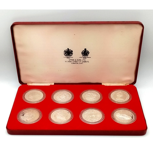 5 - A Very Collectible Eight Coin Sterling Silver Queen Elizabeth II Silver Jubilee Crown Set. Encapsula... 