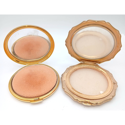 616 - 2 x VINTAGE STRATTON POWDER COMPACTS. Beautiful condition with mirrors. Complete with pouches.  Exce... 