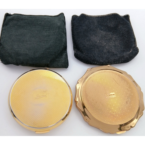 616 - 2 x VINTAGE STRATTON POWDER COMPACTS. Beautiful condition with mirrors. Complete with pouches.  Exce... 