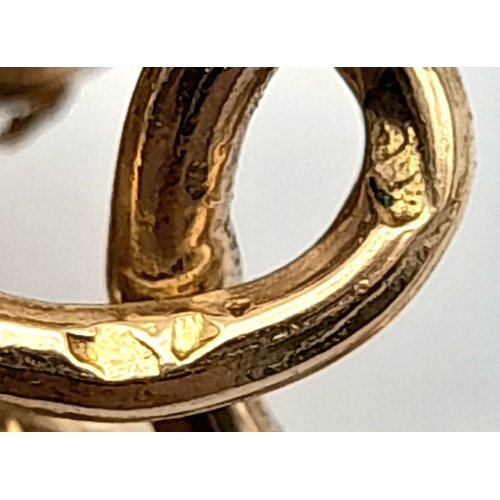 86 - A LARGE VINTAGE 9K GOLD ENAMEL ORNATE 