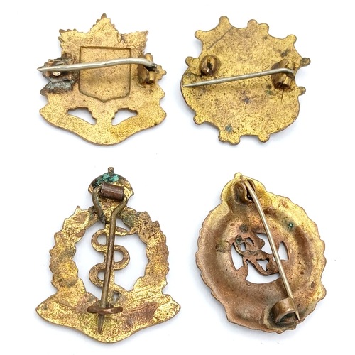 686 - Vintage MILITARY ENAMELLED LAPEL BADGES  Sometimes Worn as SWEETHEART BROOCHES. To include Royal Med... 
