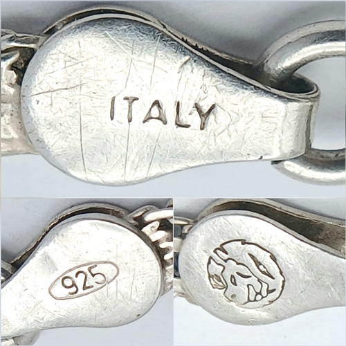721 - 2 x Stylish ITALIAN SILVER BRACELETS to include Fretwork Flat Link (19 cm), Together with Twin Belch... 