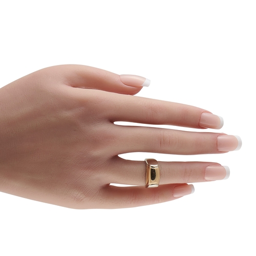 716 - A Bvlgari Tronchetto 18K Yellow Gold Ring. Crafted in 18K yellow gold, the band curves with a smooth... 