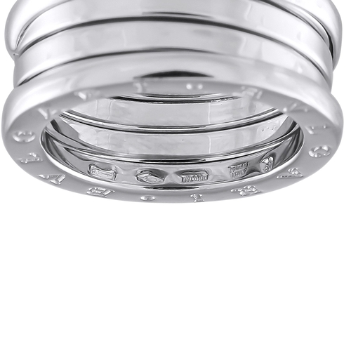 702 - A Bvlgari B.zero1 18K White Gold Ring. The collections signature spiral detail at the center of the ... 