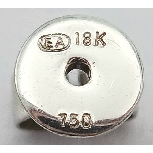 1244 - A PAIR OF 18K WHITE GOLD, DIAMOND AND PEARL, SPIRAL DESIGN, DROP EARRINGS. 4G. MS RED 1011