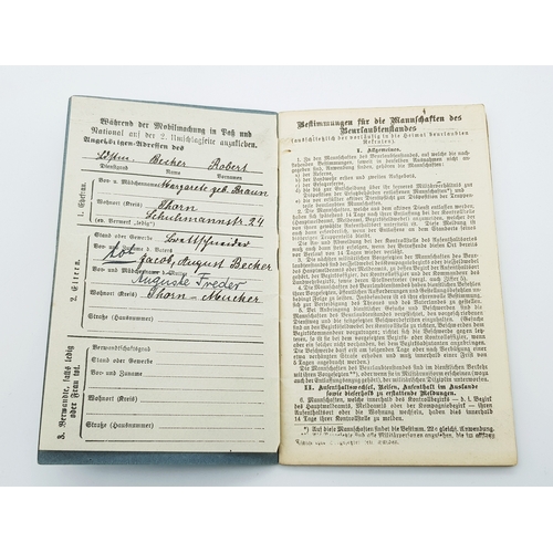 1029 - A Very Good Order WW1 Dated German Soldiers Service Book with 1917/1918 Date Stamps