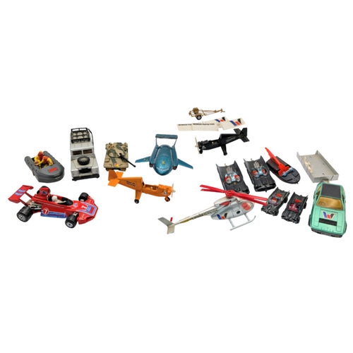 1573 - A box of vintage die cast vehicles, including Corgi and Dinky.