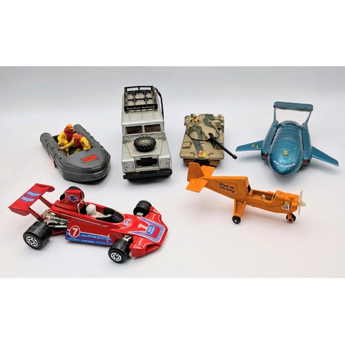 1573 - A box of vintage die cast vehicles, including Corgi and Dinky.