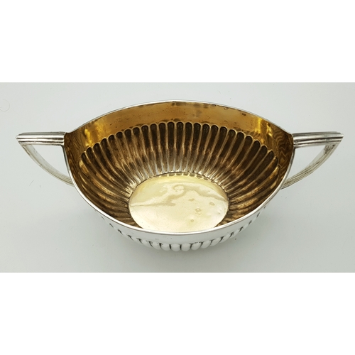 44 - An Antique Sterling Silver Twin Handled Sugar Bowl. Hallmarked London 1894, Total Weight 229.81 gram... 